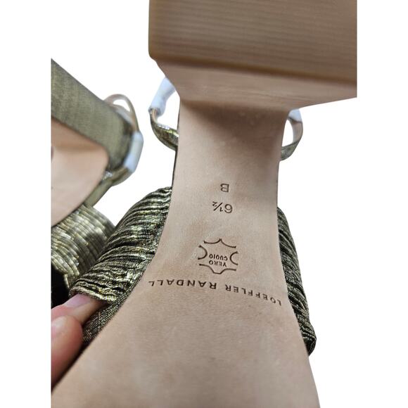 NEW Loeffler Randall 6.5 Natalia Pump Gold Platform Sandal Bow Glam Open Toe - Picture 7 of 7